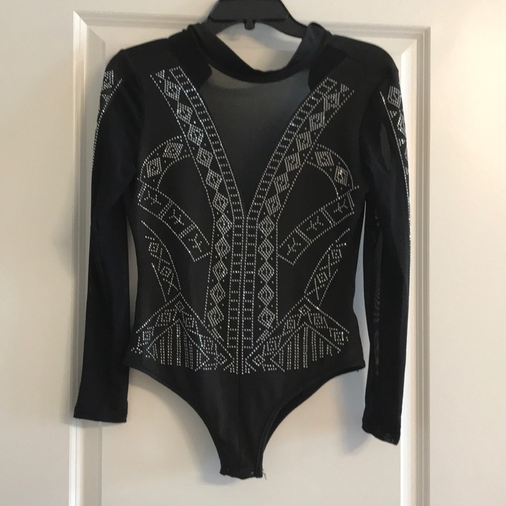 Black sparkled bodysuit